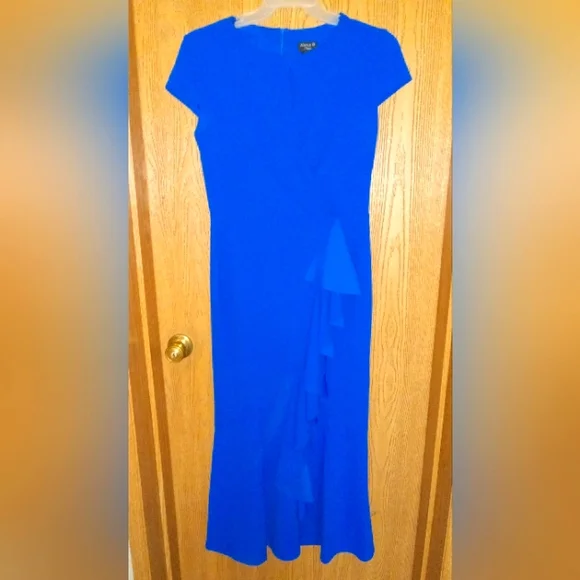 alexa b nites blue dress Alexia Blue Strapless Maxi Dress - US 0